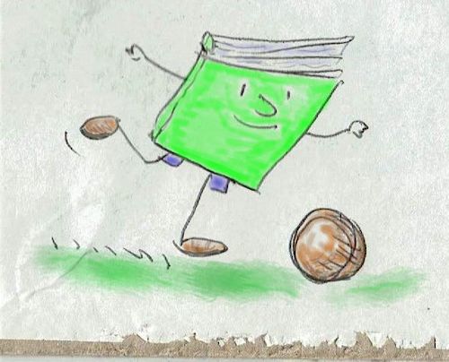 Cartoon: Book footballer (medium) by SteveWeatherill tagged libraries