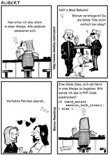 Cartoon: Ein Nerd an den Tresen (medium) by benno tagged nerd,kneipe