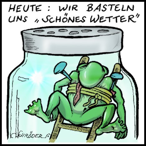 Cartoon: Wetterfrosch (medium) by KritzelJo tagged wetter,frosch