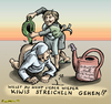 Cartoon: Geh Kiwis streicheln! (small) by KritzelJo tagged einlauf angela merkel michel soffin kalte progression giesskanne