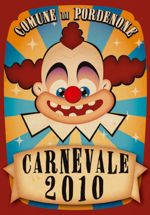 Cartoon: CARNEVALE A PORDENONE (medium) by zellaby tagged carnevale,pordenone,clown,zellaby,postcard