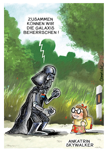 Cartoon: Ankatrin Skywalker (medium) by GYMMICK tagged gymmick,star,wars,starwars,darth,vader,luke,skywalker