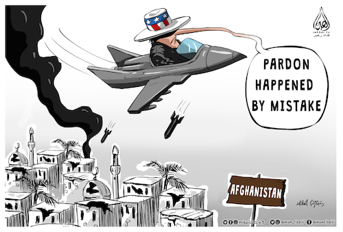 Cartoon: HAPPENED BY MISTAKE (medium) by Mikail Ciftci tagged afghanistan,usa,war,mikailciftci,cartoon