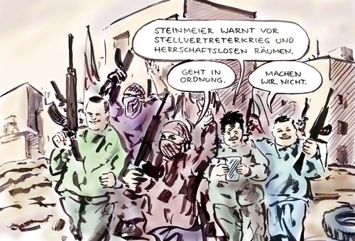 Cartoon: Steinmeier warnt (medium) by Bernd Zeller tagged steinmeier,warnung
