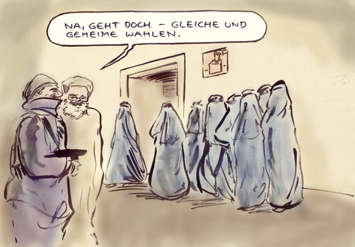 Cartoon: Wahl in Afghanistan (medium) by Bernd Zeller tagged afghanistan,wahlen