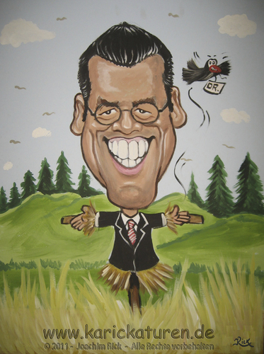 Cartoon: Karl Theodor zu Guttenberg (medium) by Portraits-Karikaturen tagged doktortitel,vogel,vogelscheuche,googleberg,dr,guttenberg,zu,theodor,karl,doktor,verteidigungsminister