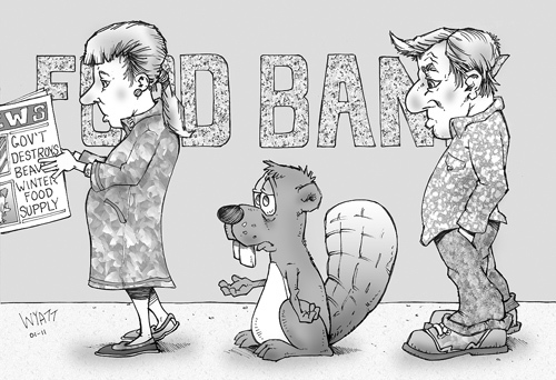 Cartoon: Beaver killers (medium) by wyattsworld tagged yukon,beavers,foodbank