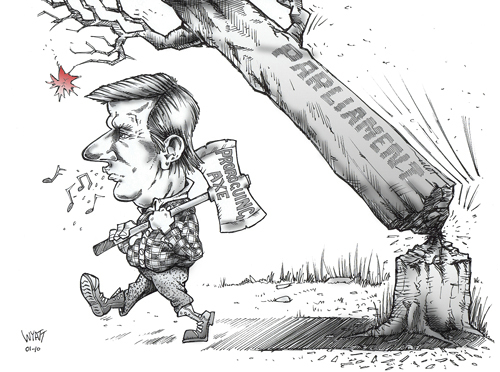 Cartoon: Dictator democracy (medium) by wyattsworld tagged canada,politics,afghanistan