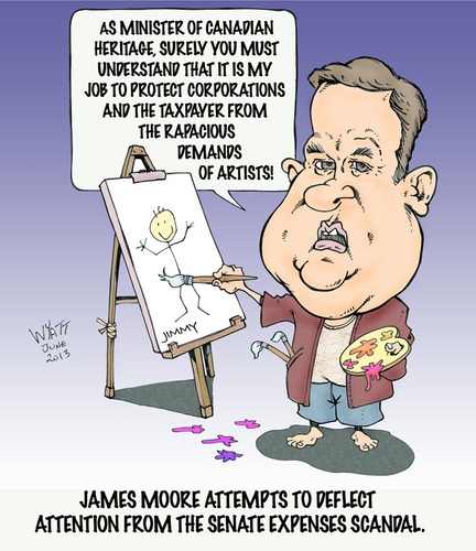 Cartoon: Moore the Artist (medium) by wyattsworld tagged artists,funding,canada