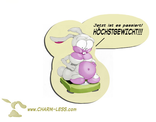 Cartoon: Höchstgewicht (medium) by Charmless tagged höchstgewicht,gewicht,gewichtsprobleme,toptittenhase,hase,waage