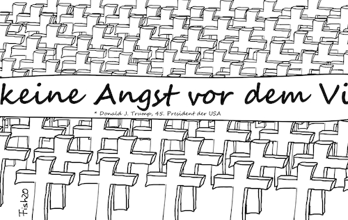 Cartoon: Angst (medium) by Fish tagged corona,pandemie,usa,fallzahlen,kontrolle,trump,angst