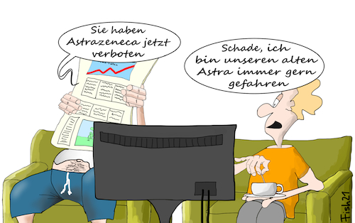 Cartoon: Astra verboten (medium) by Fish tagged astrazeneca,biontech,pfizer,moderna,impfstoff,impstoffmangel,impfreihenfolge,eu,impfstoffbeschaffung,nebenwirkungen,blutgerinsel,opel,astra,verbot