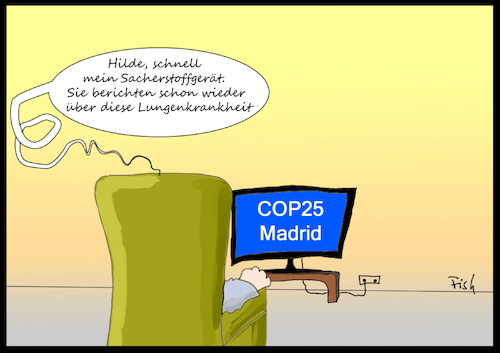 Cartoon: COP25 (medium) by Fish tagged klima,erderwärmung,luftverschmutzung,umwelt,umweltverschmutzung,madrid,cop