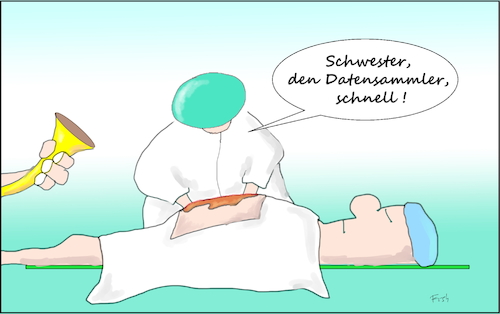 Cartoon: Datensammler (medium) by Fish tagged gesundheitsdaten,digitalisierung,datenschutz