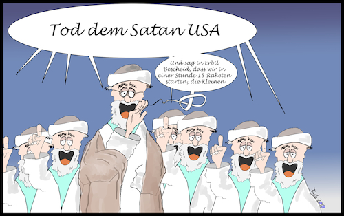 Cartoon: Tod den USA (medium) by Fish tagged usa,iran,soleimani,raketenangriff,nahost,tod,vergeltung,rache,erbil,raketen,fish,satan,teufel