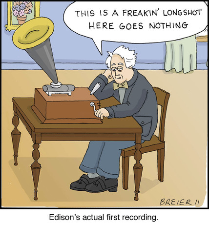 Cartoon: Edison (medium) by noodles tagged edison,phonograph,inventors