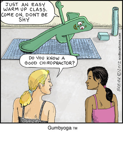 Cartoon: Gumbyoga (medium) by noodles tagged gumby,yoga,flexible,chiropractor