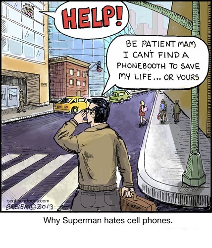 Cartoon: Phone Booth (medium) by noodles tagged superman,help,phone,booth,cell