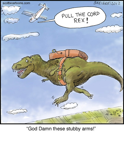 Cartoon: Rex (medium) by noodles tagged rex,dinosaur,skydiving,airplane,noodles