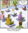 Cartoon: Be Here Now (small) by noodles tagged buddhism meditation cell phone noodles