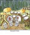 Cartoon: Sasquatch Skins (small) by noodles tagged sasquatch,bigfoot,drums,foot,pedals,percussion