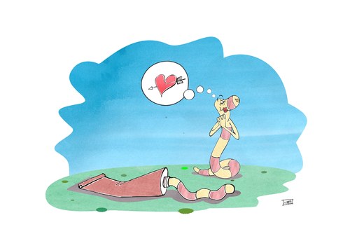 Cartoon: Amors Pfeil (medium) by Pinella tagged amor