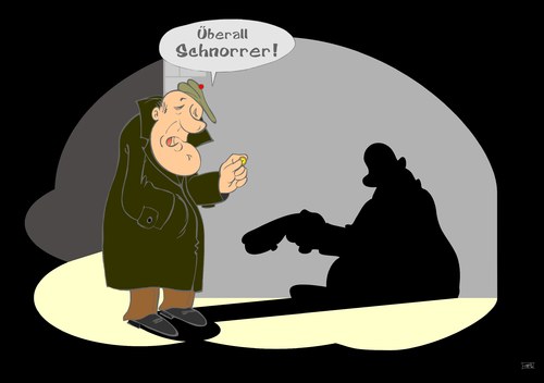 Cartoon: Schnorrer (medium) by Pinella tagged spende,schnorrer,bettler,schatten