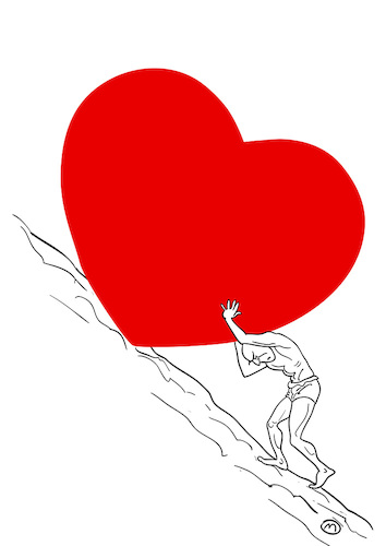 Cartoon: Sisyphus (medium) by zule tagged heart,sisyphus