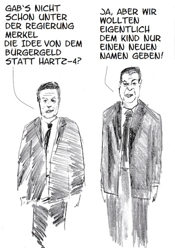 Cartoon: Bürgergeld (medium) by Stefan von Emmerich tagged bürgergeld,hartz4,söder,habeck