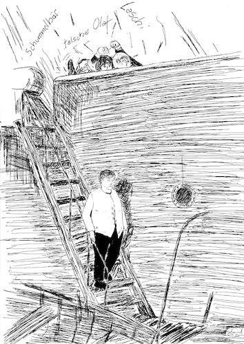 Cartoon: Der Lotse innen geht von Bord (medium) by Stefan von Emmerich tagged lotse,bundestagswahl,merkel,laschet,bärbock,scholz