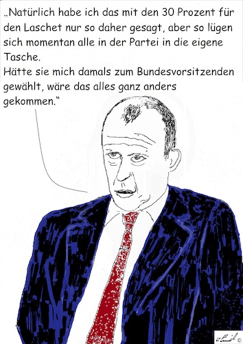 Cartoon: Nach Drehschluss (medium) by Stefan von Emmerich tagged laschet,kanzler,merz,cdu,wahl