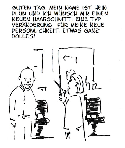 Cartoon: Typveränderung (medium) by Stefan von Emmerich tagged friseur
