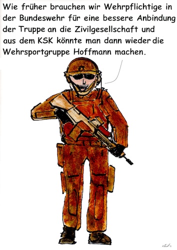 Cartoon: Wehrpflicht (medium) by Stefan von Emmerich tagged wehrpflicht,bundeswehr,neonazis,ksk