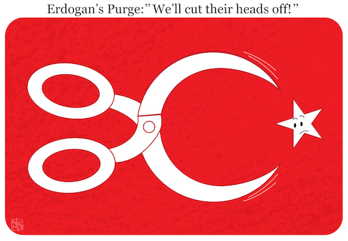 Cartoon: Erdogan pledges to cut heads off (medium) by NEM0 tagged erdogan,turkey,ankara,failed,coup,authoritarian,dictator,purge,capital,punishment,execution,bloody,scissors,censorship,crescent,star,erdogan,turkey,ankara,failed,coup,authoritarian,dictator,purge,capital,punishment,execution,bloody,scissors,censorship,crescent,star