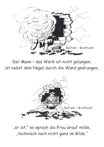 Cartoon: Der Nagel (medium) by elmario55 tagged gesellschaft,politik,allgemeines