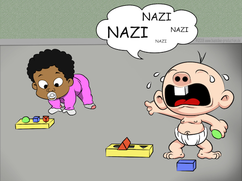 Cartoon: Dunning-Kruger-Effect (medium) by bussdee tagged baby,nazi,cry,dumm,dümmer,europa,presse,germany,deutschland,europe