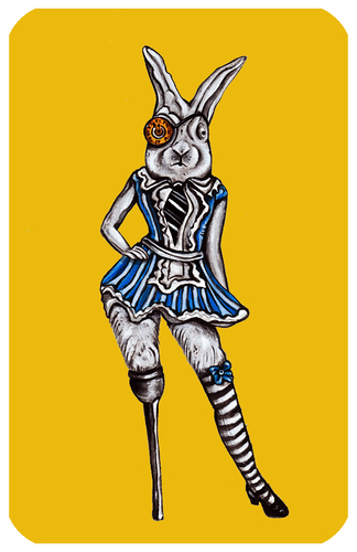 Cartoon: White Rabbit (medium) by Battlestar tagged alice,wonderland,white,rabbit,illustration,fiction,animal,tiere