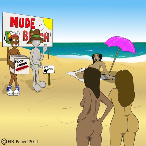 Cartoon: Footlongs (medium) by Shantrey17 tagged dynomite,johnson,good,advice,shane,nude,beach,footlongs