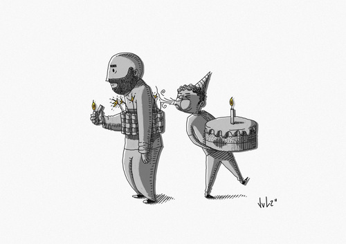 Cartoon: No Terror (medium) by julianloa tagged hope,terror,dialogue,violence