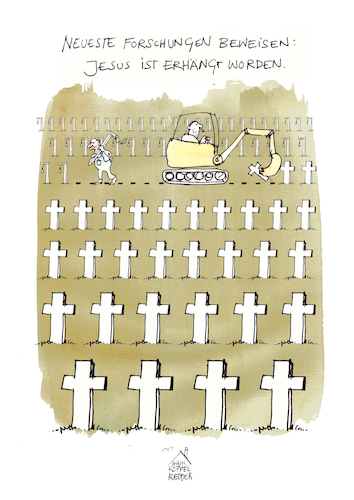 Cartoon: Jesus (medium) by Koppelredder tagged jesus,christus,golgatha,kreuzigung,passion,kreuzweg,friedhof,soldatenfriedhof,rückruf,rückrufaktion,kreuze,galgen,jesus,christus,golgatha,kreuzigung,passion,kreuzweg,friedhof,soldatenfriedhof,rückruf,rückrufaktion,kreuze,galgen