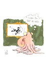 Cartoon: Pollock (small) by Koppelredder tagged art,museum,climateactivism,paint,attack,actionpainting,jacksonpollock,pollock,painting,modernart,ink,octopus