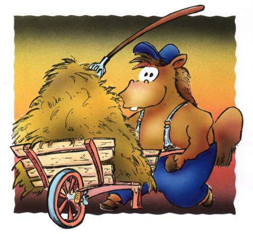 Cartoon: BOB (medium) by HSB-Cartoon tagged comic,horse,rider,pferd,tier,gaul,hengst,bauer,landwirtschaft,tiere,job,arbeit,heu,stroh,stall,bauernhof,land