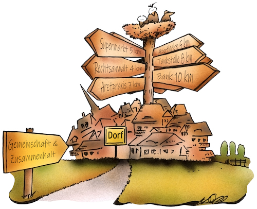 Cartoon: Dorfleben (medium) by HSB-Cartoon tagged landleben,dorf,dorfleben,stadtleben,zusammenhalt,gemeinschaft,gemeinschaftssinn,einkaufsmöglichkeit,landarzt,cartoon,versorgung,landleben,dorf,dorfleben,stadtleben,zusammenhalt,gemeinschaft,gemeinschaftssinn,einkaufsmöglichkeit,landarzt,cartoon,versorgung