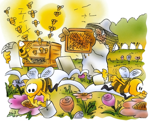 Cartoon: Fleißige Bienen (medium) by HSB-Cartoon tagged bee,drone,honey,airbrush,arbeit,bienen,bienenstock,cartoon,fleiß,fleißarbeit,honig,honiggewinnung,hsb,hsbc,hsbcartoon,imker,karikatur,karrikatur,natur,planung,tiere,tierwelt,umwelt,bee,drone,honey,airbrush,arbeit,bienen,bienenstock,cartoon,fleiß,fleißarbeit,honig,honiggewinnung,hsb,hsbc,hsbcartoon,imker,karikatur,karrikatur,natur,planung,tiere,tierwelt,umwelt