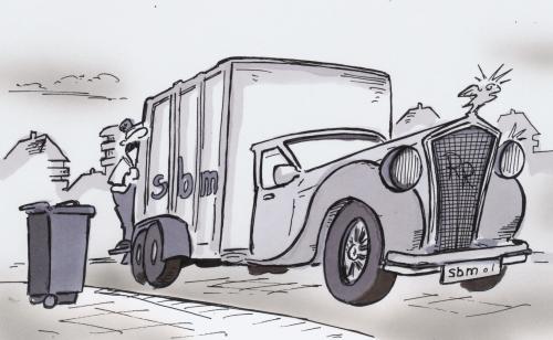 Cartoon: garbage truck (medium) by HSB-Cartoon tagged garbage,refuse,rubbish,dustmen,dustcart