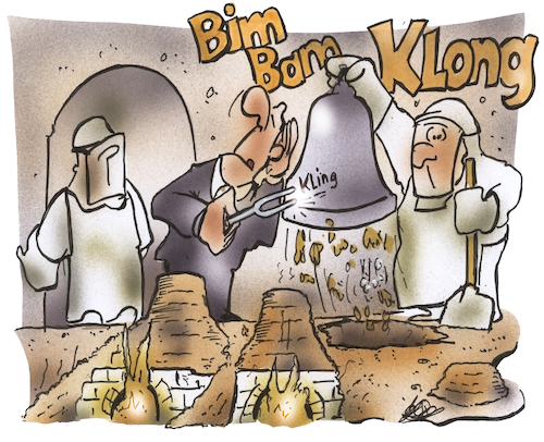Cartoon: Glockengießerei (medium) by HSB-Cartoon tagged glocke,kirchenglocke,glockengießerei,glockenguß,glockenton,gebimmel,glockenspiel,schiller,glockennstadt,glockengießer,glockenformbronze,stahl,klöppel,hammer,glocke,kirchenglocke,glockengießerei,glockenguß,glockenton,gebimmel,glockenspiel,schiller,glockennstadt,glockengießer,glockenformbronze,stahl,klöppel,hammer