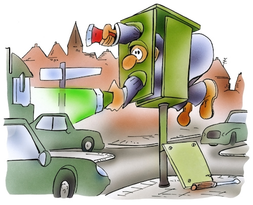 Cartoon: Grüne Welle (medium) by HSB-Cartoon tagged green,light,lights,street,traffic,airbrush,ampel,ampelanlage,auto,autoverkehr,grün,grüne,welle,grünphase,hsb,hsbcartoon,karikatur,kreuzung,kreuzungsbereich,lokalkarikatur,rot,stadt,stadtverkehr,straße,straßen,straßenverkehr,taschenlampe,verkehr,verkehrsfluss,green,light,lights,street,traffic,airbrush,ampel,ampelanlage,auto,autoverkehr,grün,grüne,welle,grünphase,hsb,hsbcartoon,karikatur,kreuzung,kreuzungsbereich,lokalkarikatur,rot,stadt,stadtverkehr,straße,straßen,straßenverkehr,taschenlampe,verkehr,verkehrsfluss