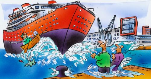 Cartoon: in the harbour (medium) by HSB-Cartoon tagged harbour,habor,ship,boat,dock