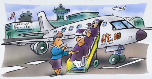 Cartoon: Lustreisen (medium) by HSB-Cartoon tagged lustreise,freiflug,flugzeug,politiker,funktionär
