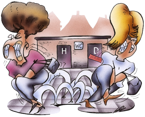 Cartoon: Öffentliches WC (medium) by HSB-Cartoon tagged wc,toilette,toilettenanlage,damentoilette,herrentoilette,hygiene,sauberkeit,notdurft,klo,wc,toilette,toilettenanlage,damentoilette,herrentoilette,hygiene,sauberkeit,notdurft,klo